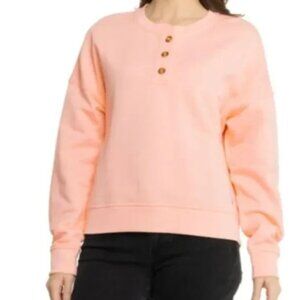 Carhartt Loose Fit Midweight French Terry Henley Sweater Tropical Peach Large